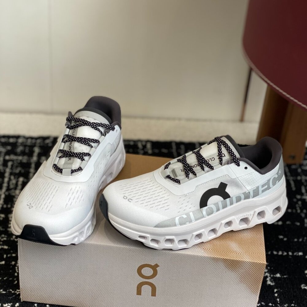 On Running White and Gray Cloudtec Women's Ankle Sneakers - Picture 2 of 9